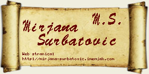 Mirjana Šurbatović vizit kartica